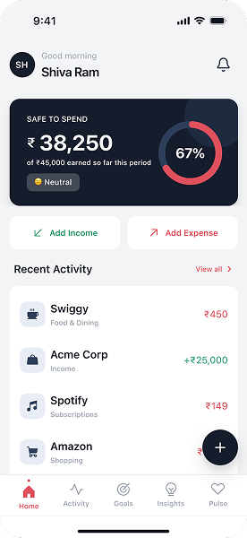 FlowFund onboarding screen